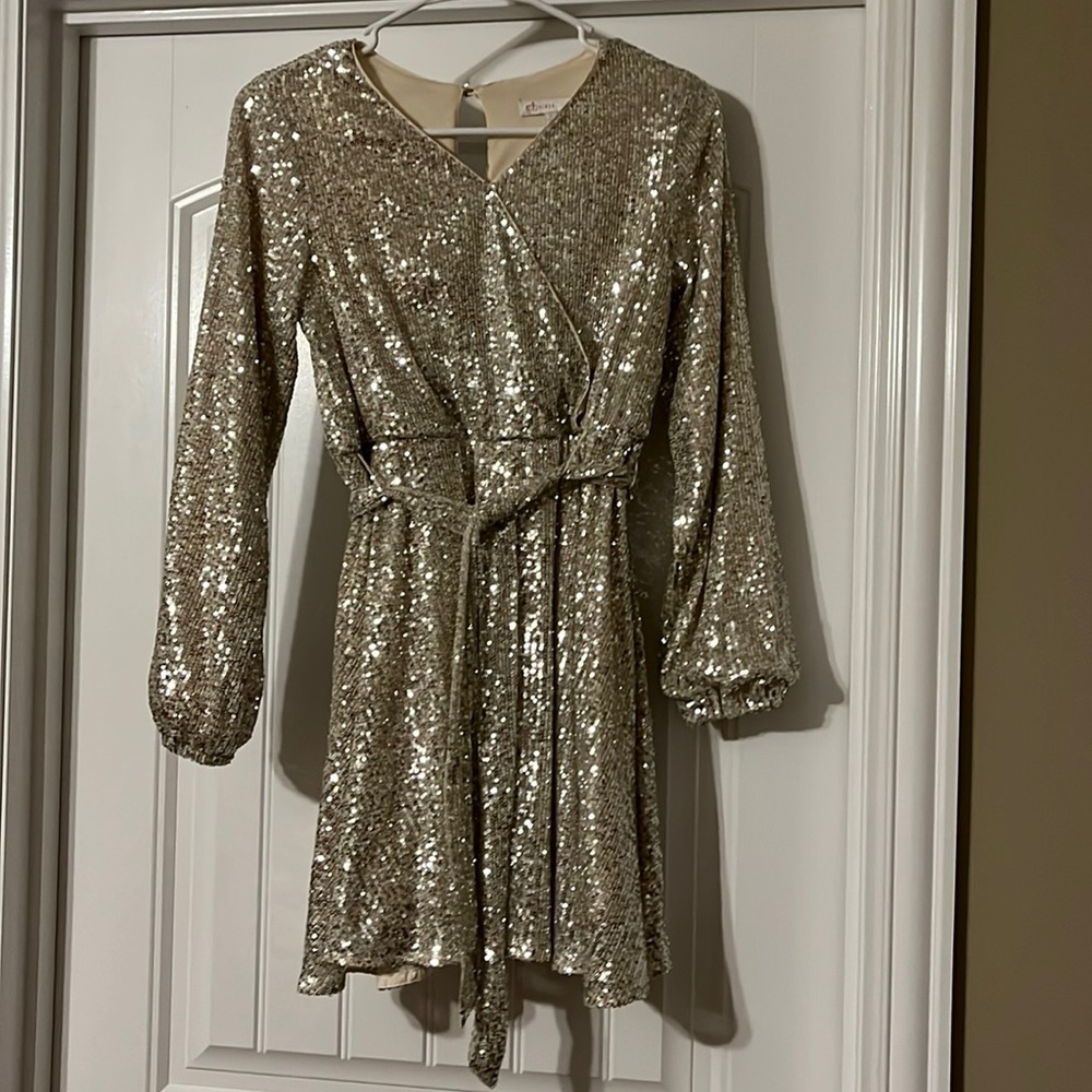 GB Girls Sparkly Gold Dress